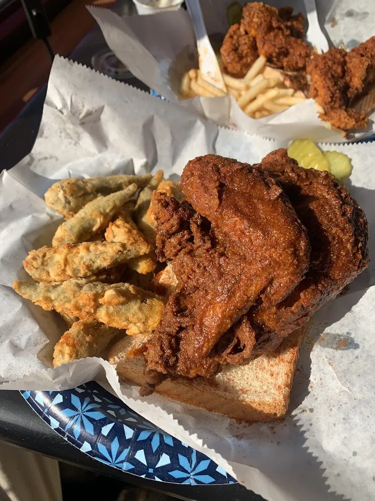 Breast Quarter Hot with Fried Okra