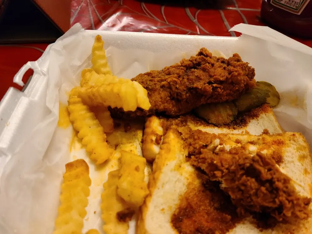 Hot Chicken Tenders and Fries