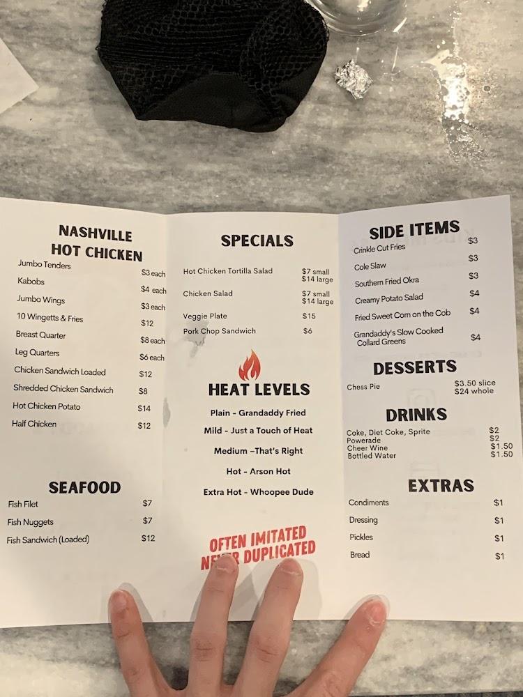 Grandaddy's Original Hot Chicken Shack Menu image 4